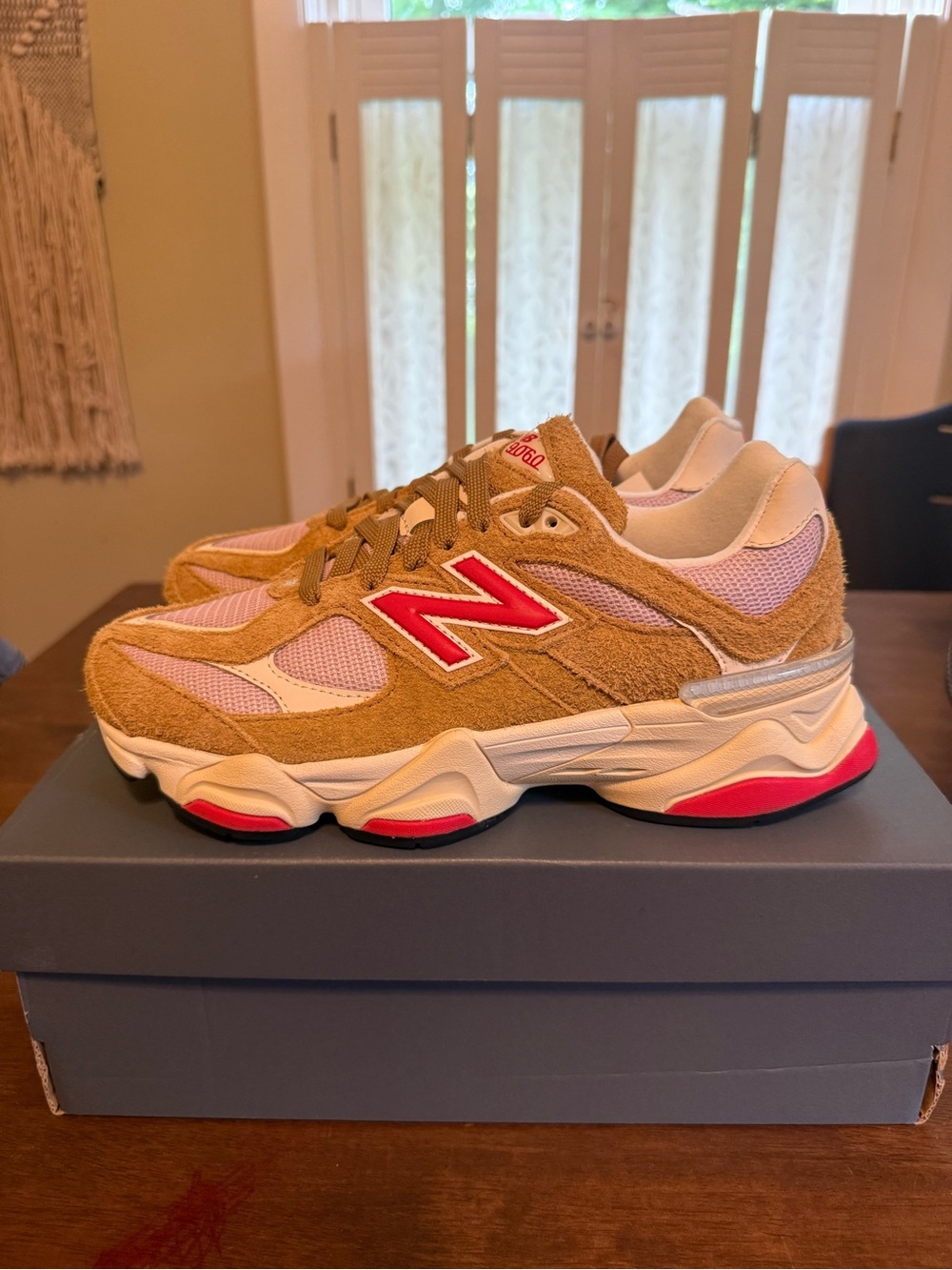 New Balance Beige, Pink & Black Sneakers